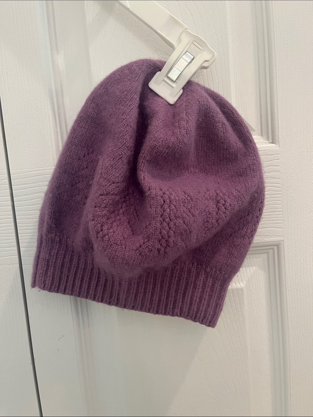 Soft Knit Purple Beanie Hat - Women's Winter Accessory